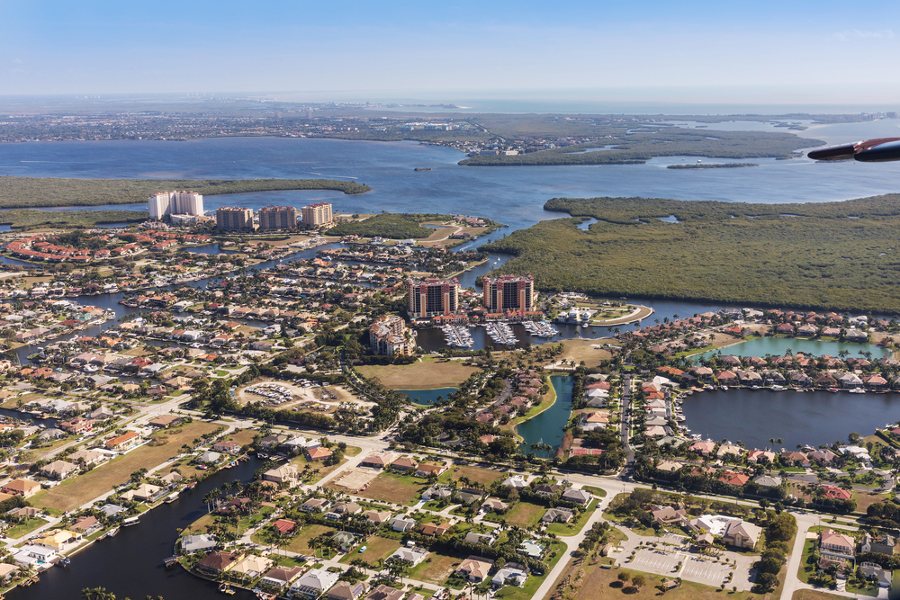 Aerial view of cape coral