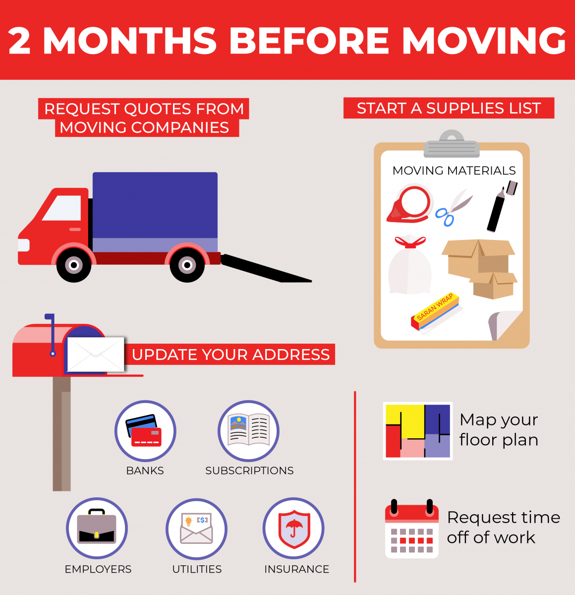 How to prep for your move 2 months before moving day.